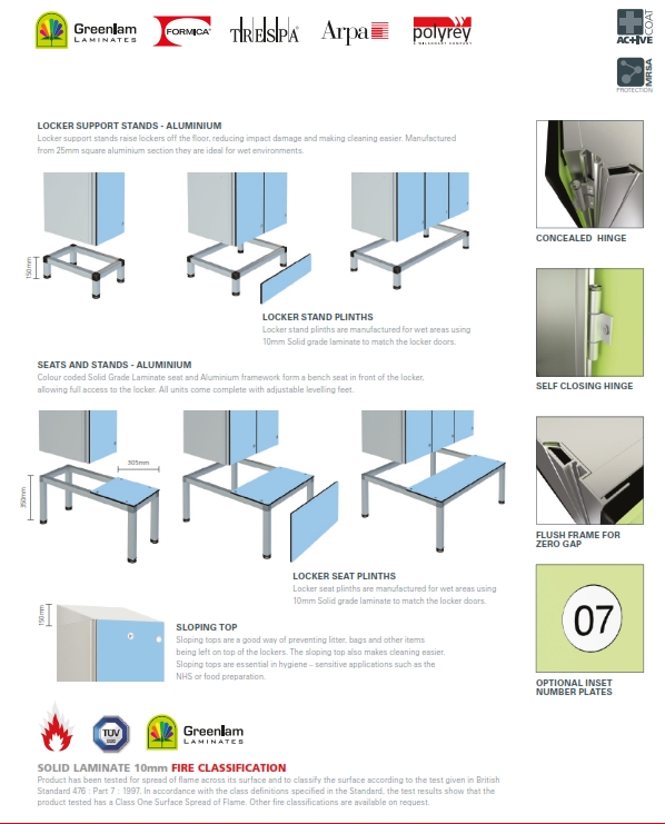 Aluminium Body Lockers with Solid Grade Laminate Doors